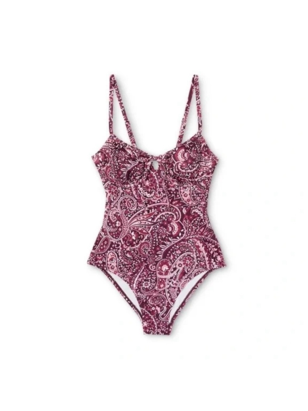 Target Burgundy Pink Paisley Plus Size One-Piece Swimsuit